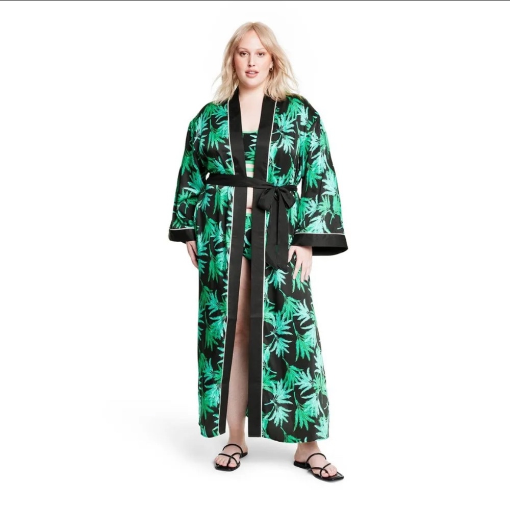 Fe Noel x Target feathered palm print dress/robe NWT